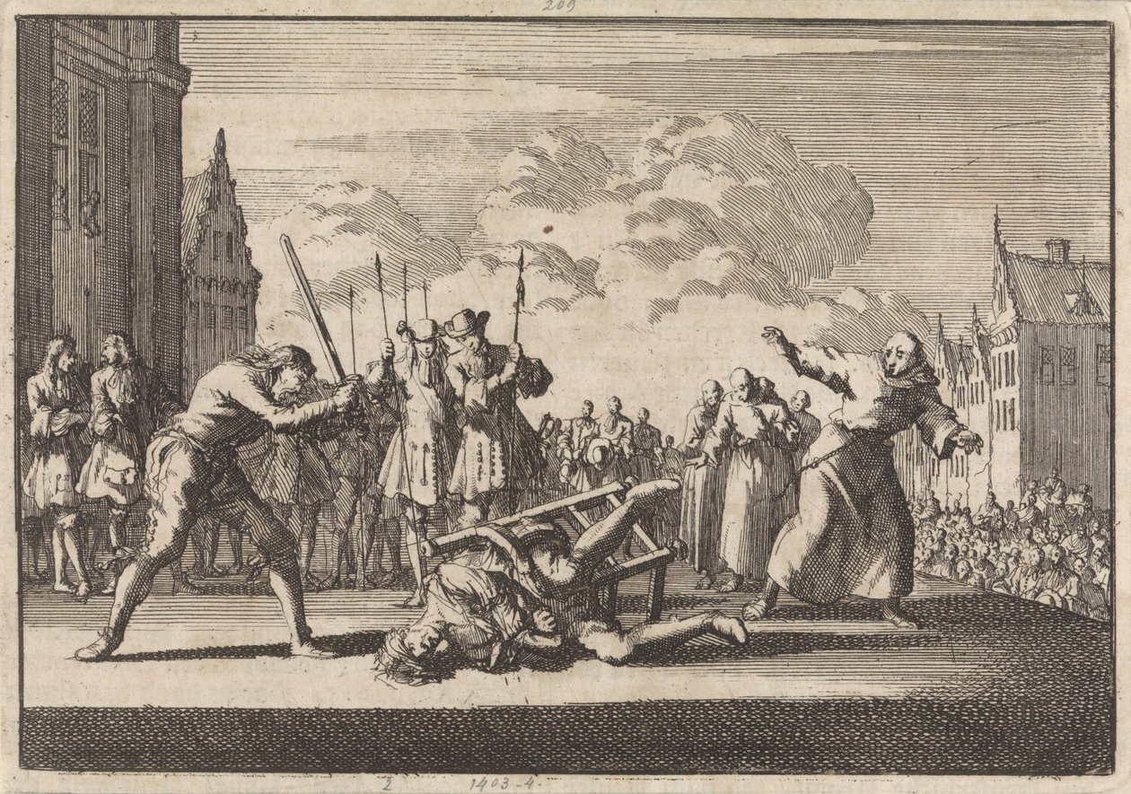 I Mainz halshöggs den kejserliga krigskommissarien Cronsbruck 1691 av Jan Luyken