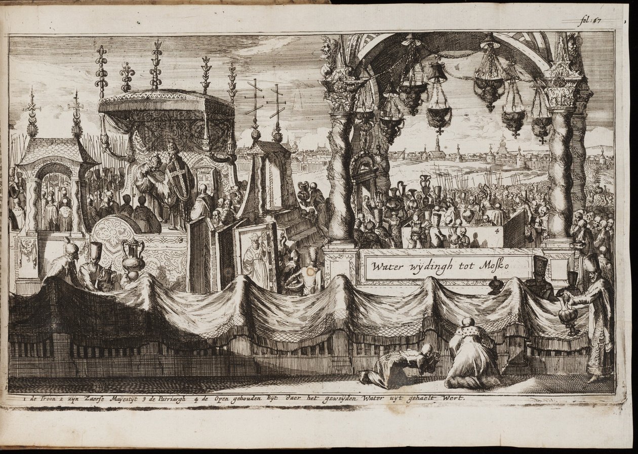Vattnets stora välsignelse i Moskva, 1677 av Jan Luyken