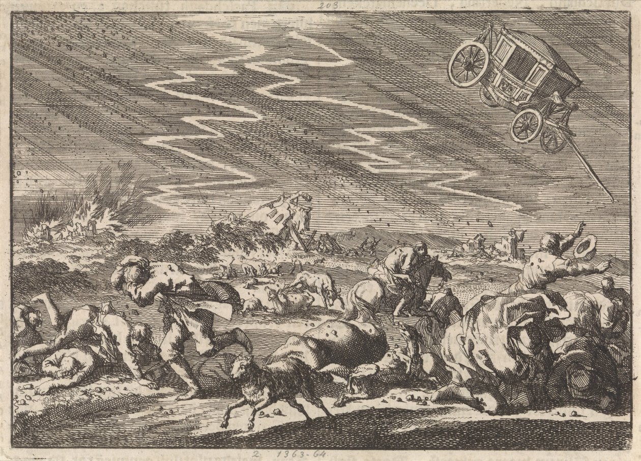 Kraftigt åskväder vid Donsenhausen i Thuringen, 1674 av Jan Luyken