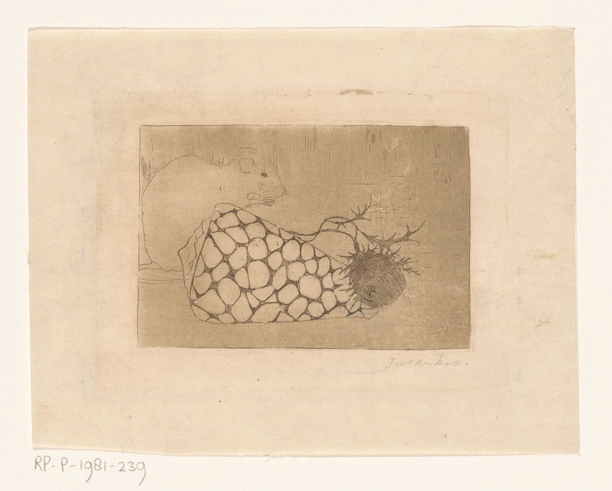 Mus, skal och tistel av Jan Mankes (signed by artist)