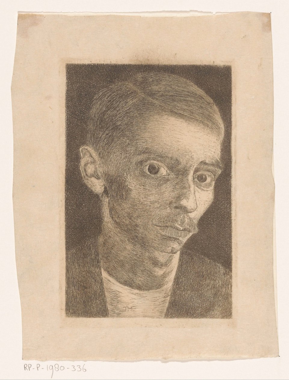 Självporträtt med mustasch av Jan Mankes