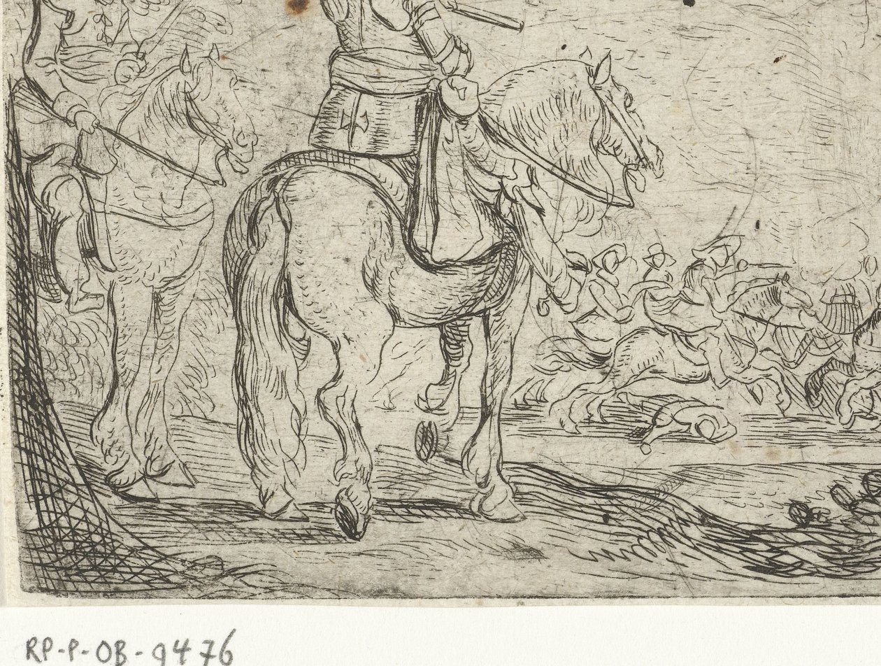 Två ryttare i kavalleristrid Cavalry Battles (serietitel) av Jan Martszen de Jonge