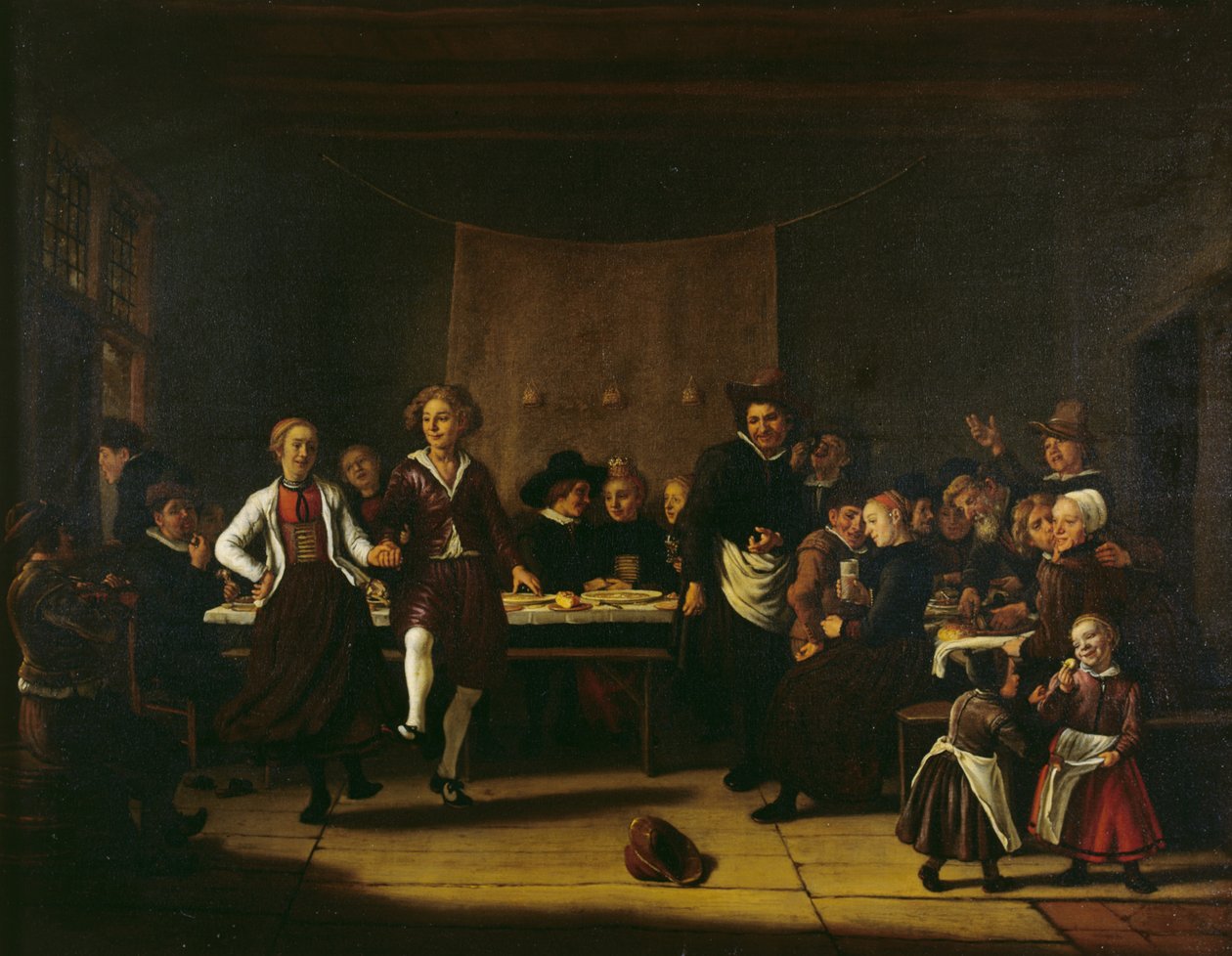 Bondens bröllop (olja på duk) av Jan Massys or Metsys
