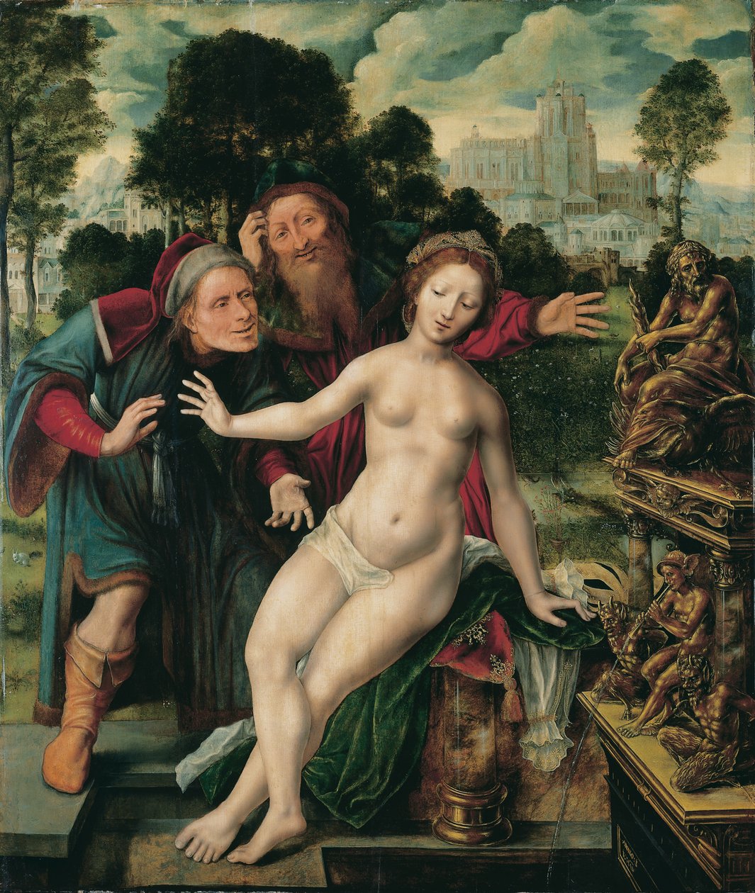 Susannah och de äldre av Jan Massys or Metsys