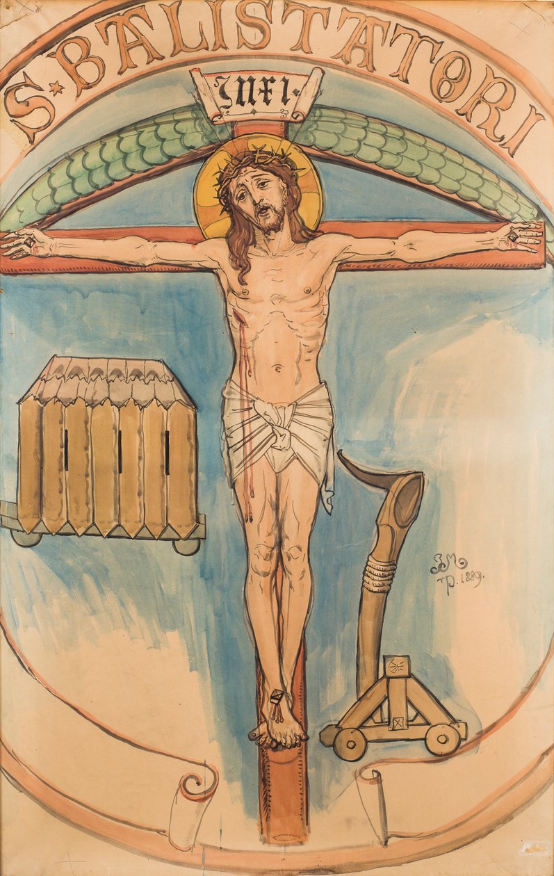 Kartong för polykromin i Mariakyrkan - Bågskyttarnas emblem av Jan Matejko