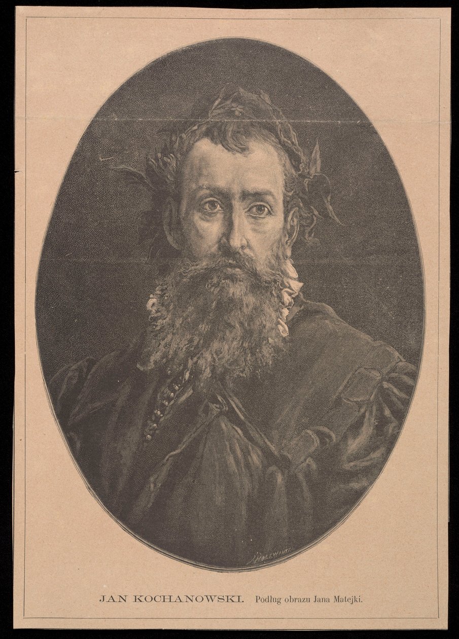 Porträtt av Jan Kochanowski efter en målning av Jan Matejko av Jan Matejko