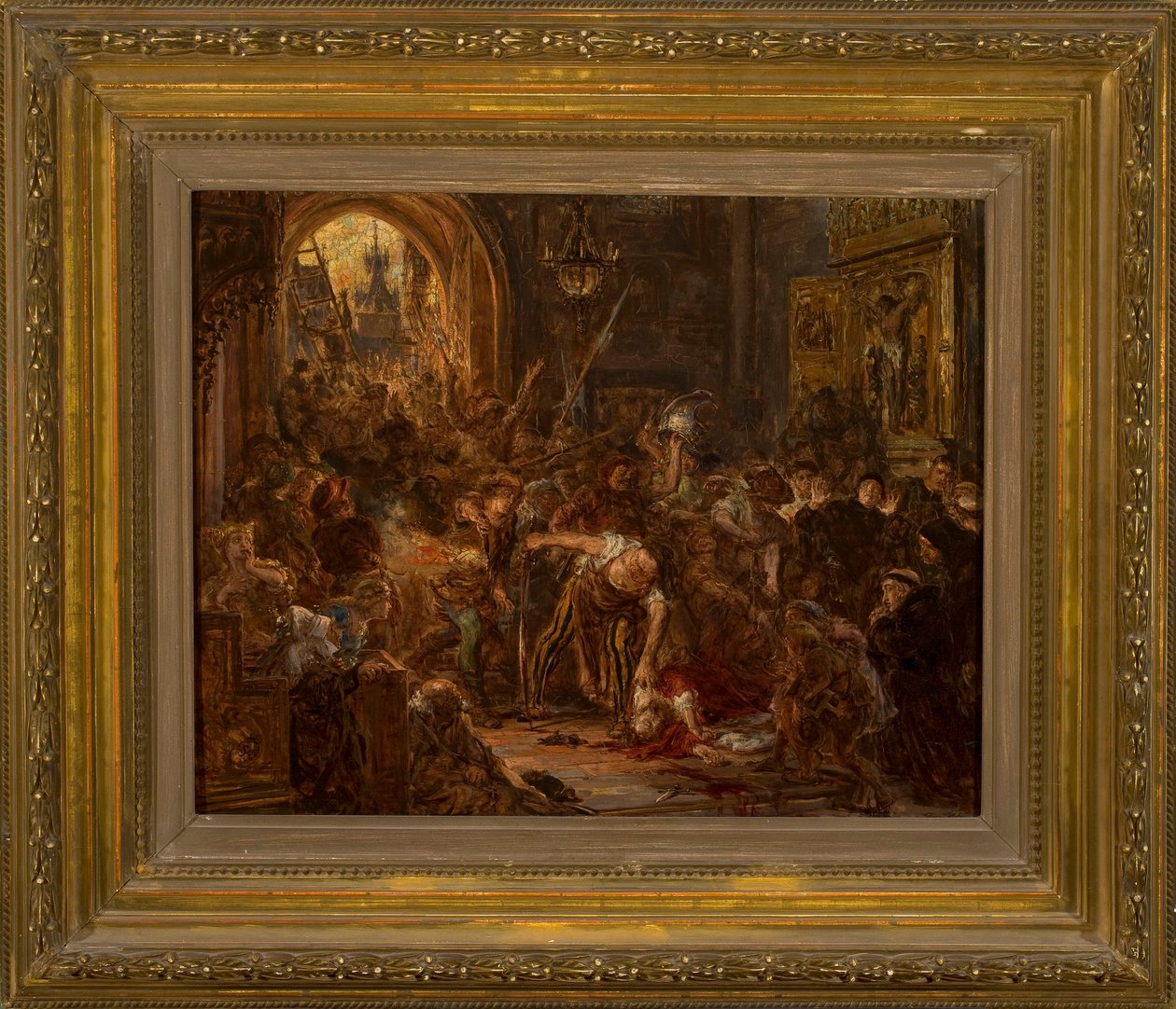 Tęczyńskis död i franciskanerkyrkan av Jan Matejko