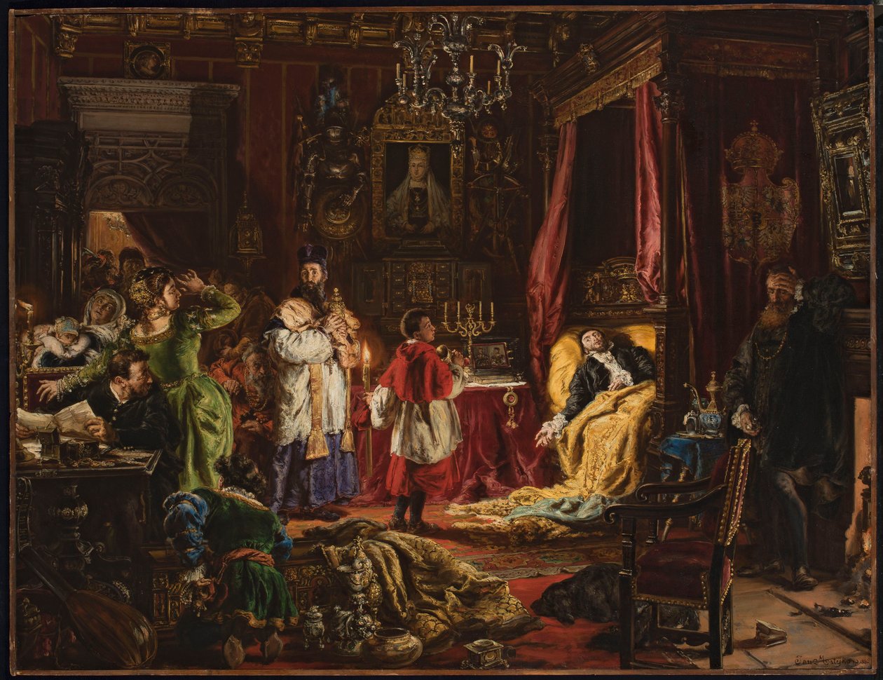 Sigismund II Augusts död i Knyszyn år 1572 av Jan Matejko