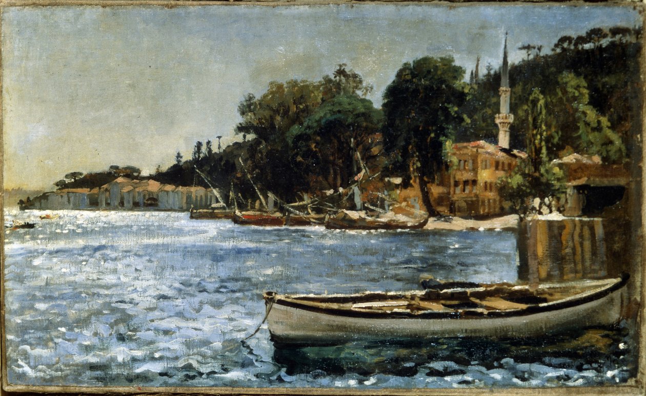 Vy över Bebek nära Konstantinopel (idag distriktet i Istanbul). Utsikt över Bebek nära Konstantinopel. Målning av Jan Alojzy Matejko (1838-1893) av Jan Matejko