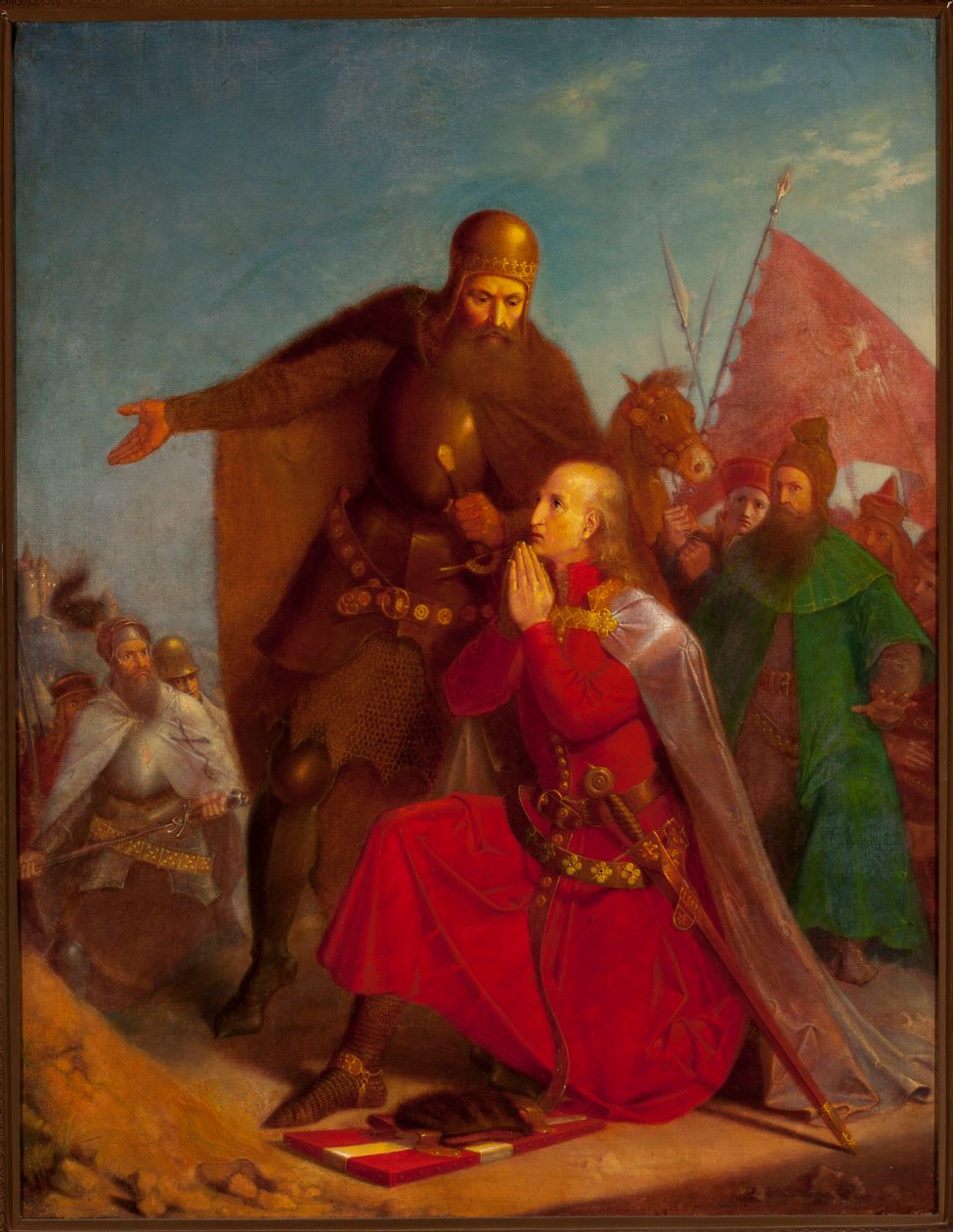 Władysław Jagiełło och Witold ber inför slaget vid Grunwald av Jan Matejko