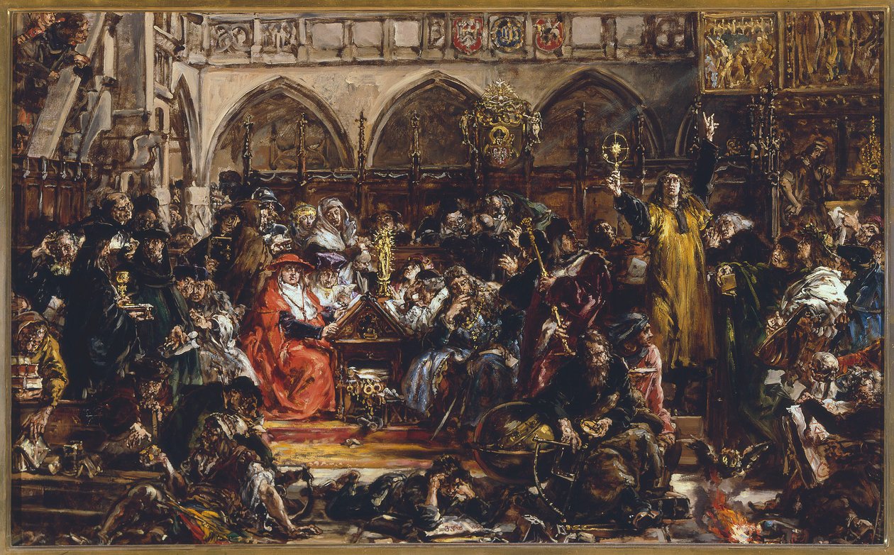 Universitetets inflytande på landet under 1400-talet. Nya strömningar. Hussitism och humanism av Jan Matejko