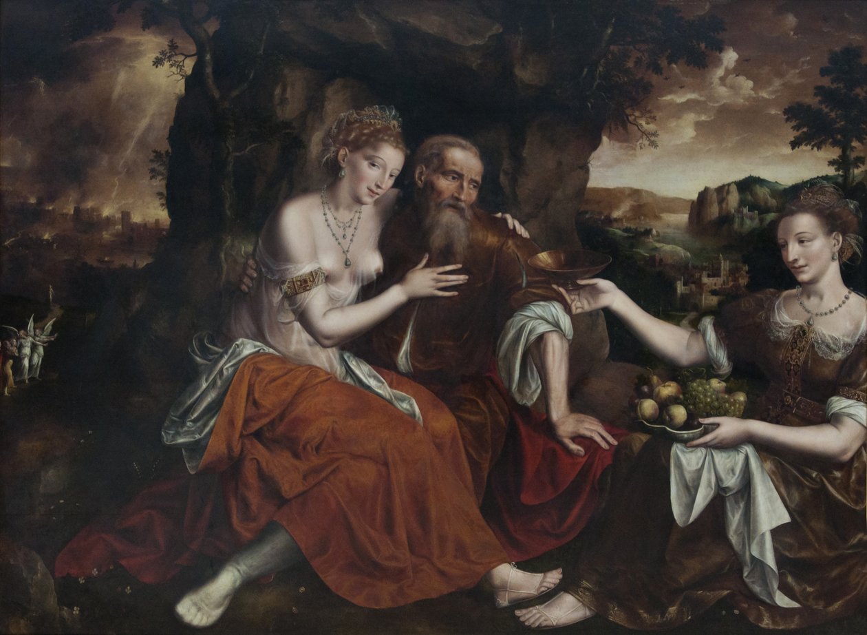 Lot och hans döttrar av Jan Matsys