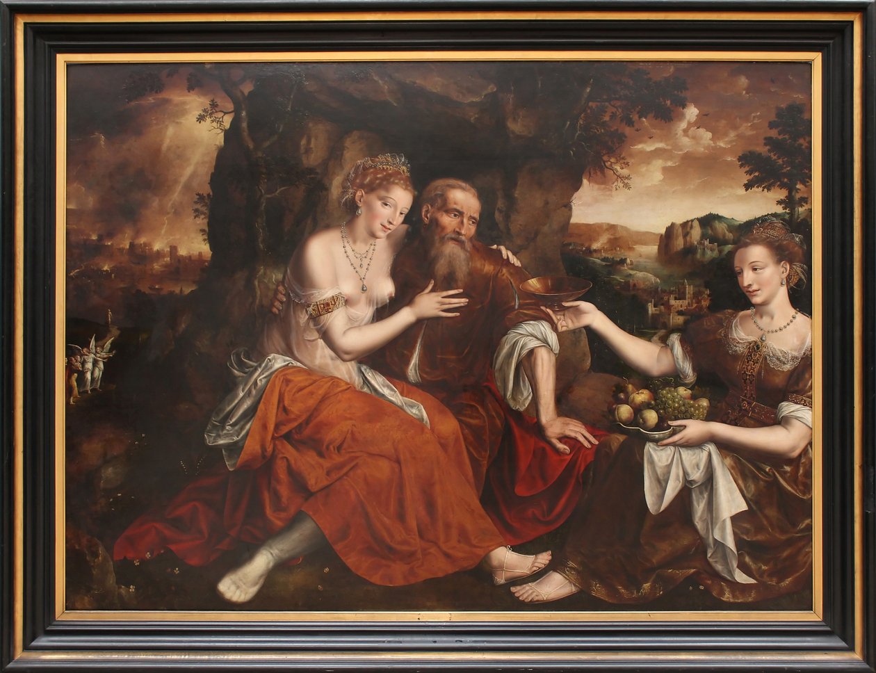 Lot och hans döttrar av Jan Matsys