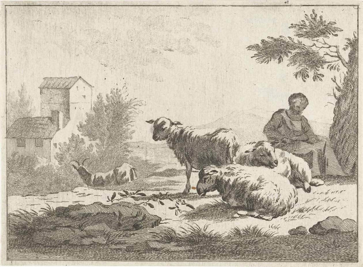 Herdinna med fårhjord av Jan Matthias Cok
