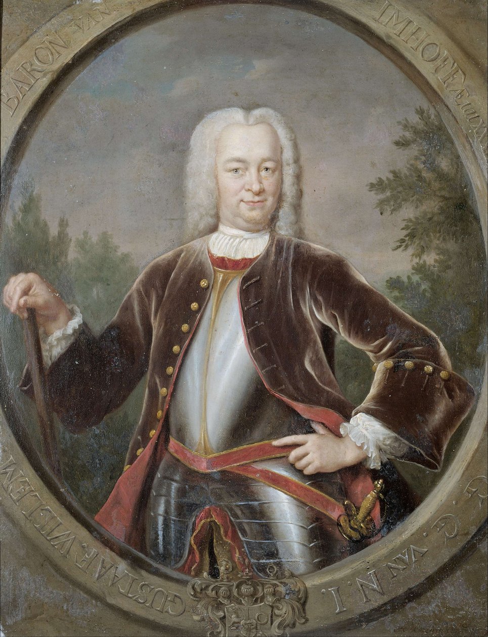 Nederländska: Gustaaf Willem baron van Imhoff (1705-50). Generalguvernör (1743-50) Porträtt av Gustaaf Willem, baron van Imhoff, generalguvernör för Nederländska Ostindiska Kompaniet av Jan Maurits Quinkhard