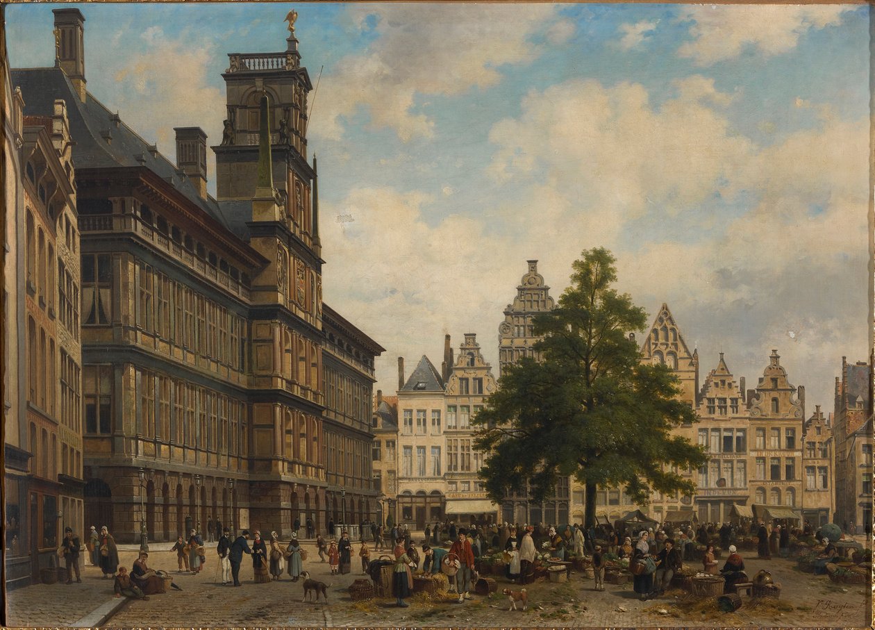 Grote Markt med frihetsträdet, 1875. av Jan Michiel Ruyten