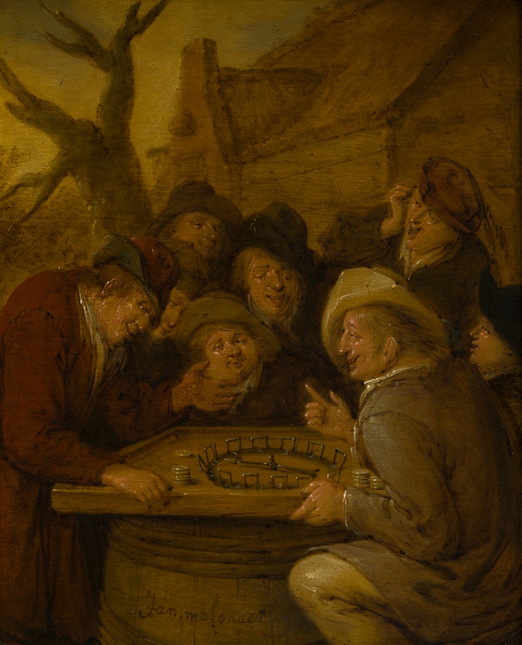 Boors spelar en omgång Rouge et Noir, ca 1630-68 (olja på duk) av Jan Miense Molenaer