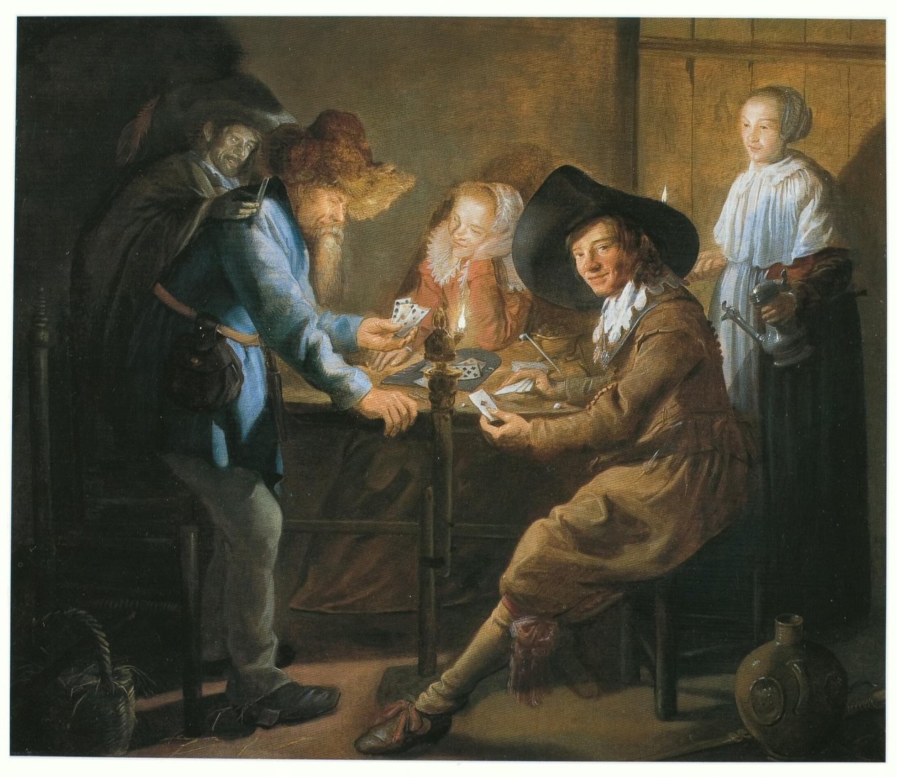 Kortspelare i lampans sken av Jan Miense Molenaer
