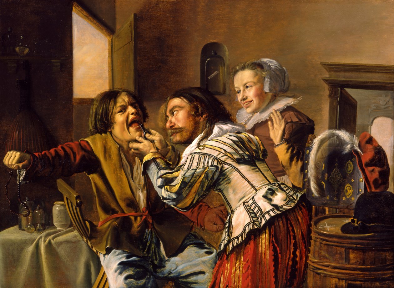 Tandläkaren, 1629 (olja på vaggad panel) av Jan Miense Molenaer
