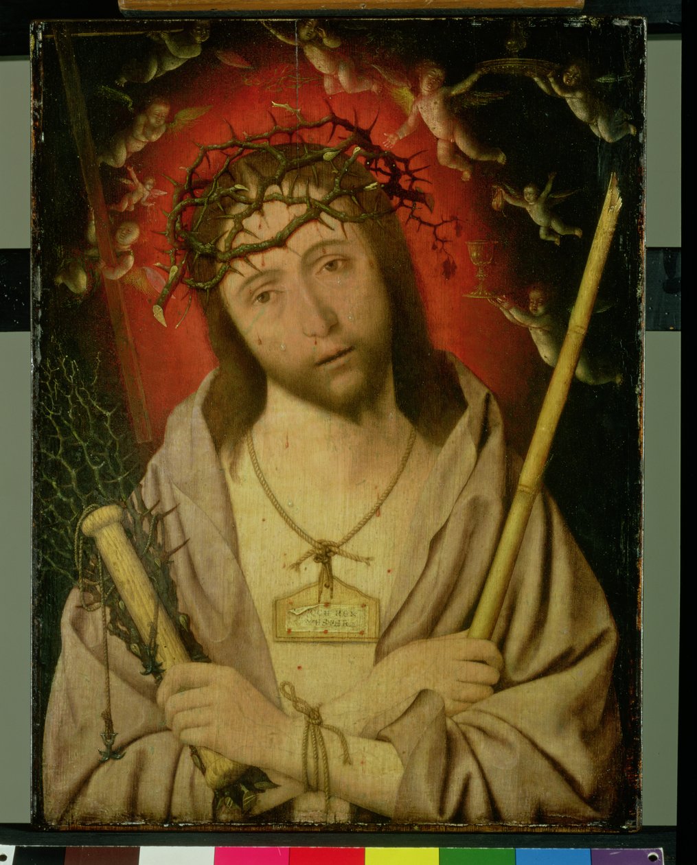 Kristus som sorgens man (tempera på panel) av Jan Mostaert