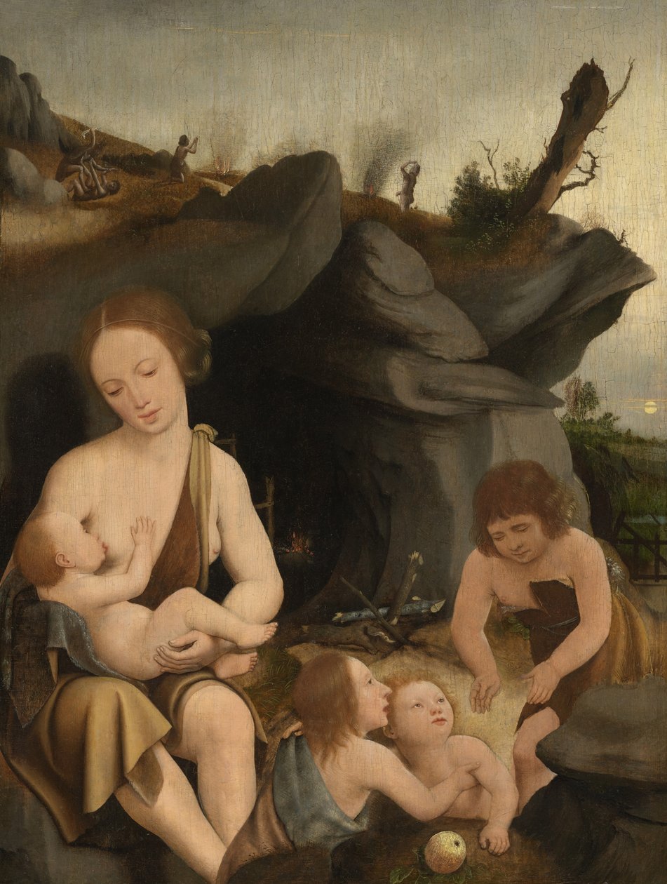 Eva och fyra barn, ca 1520 av Jan Mostaert