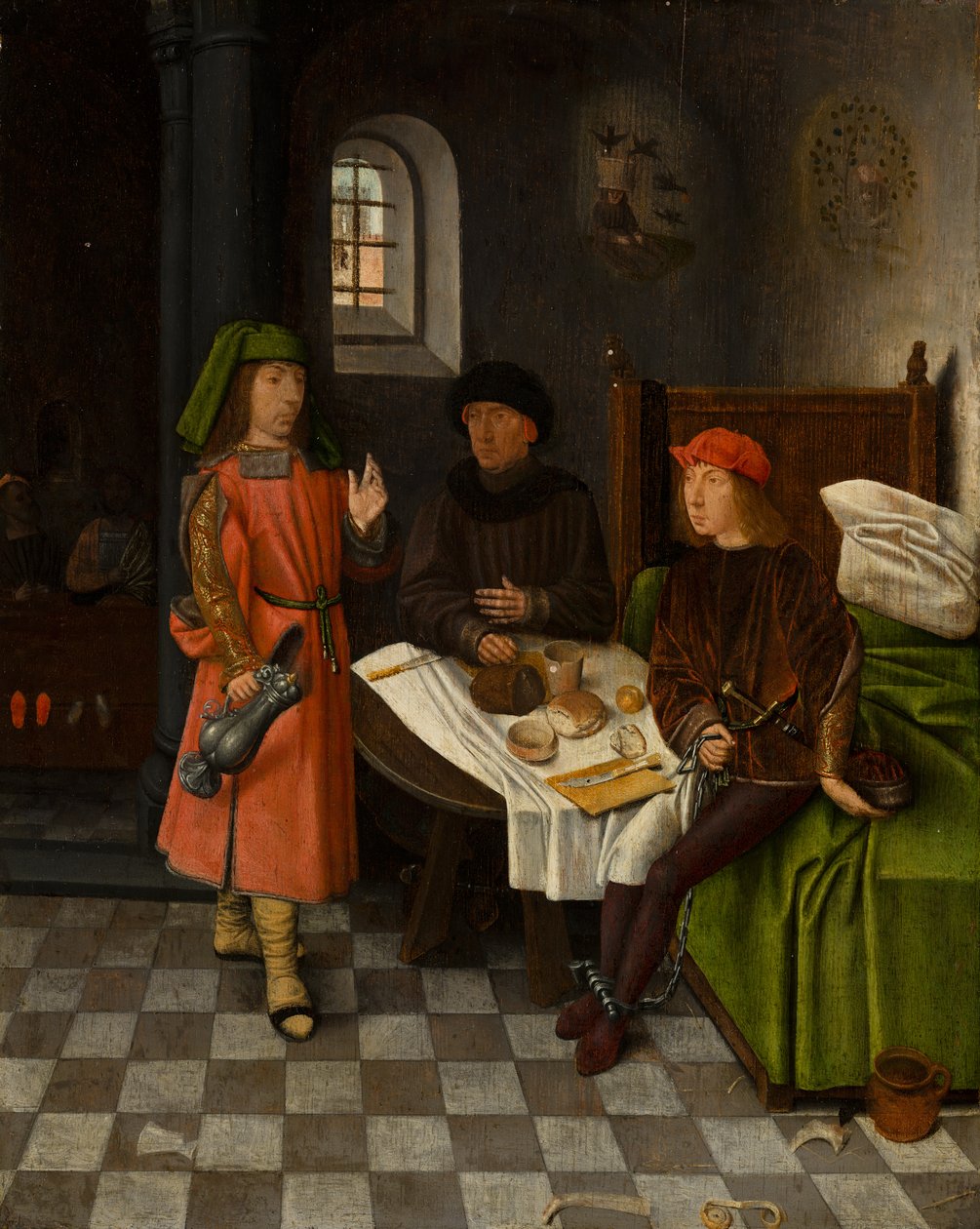 Joseph förklarar bagarens och skänkens drömmar, ca 1500 av Jan Mostaert