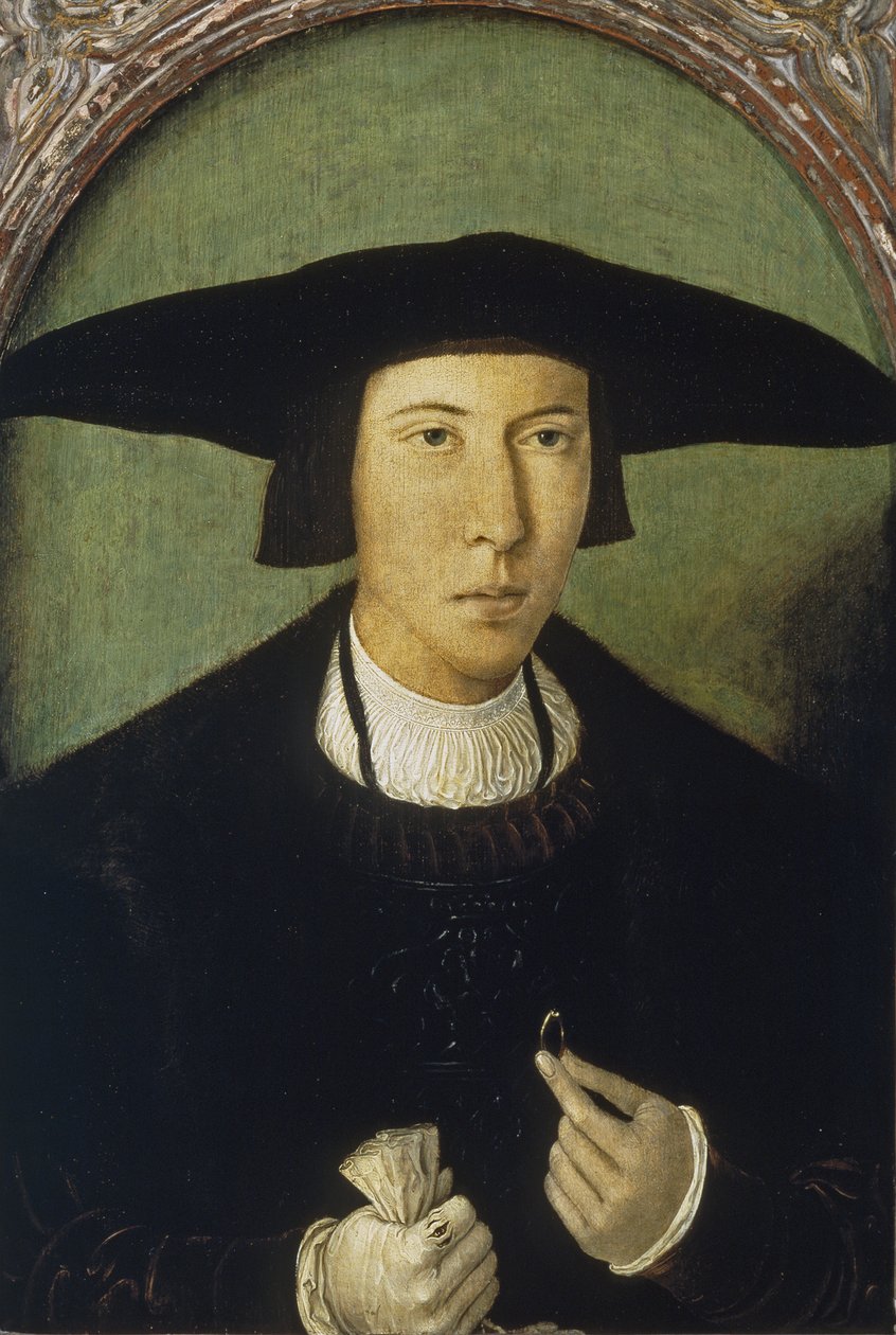 Porträtt av en ung man av Jan Mostaert