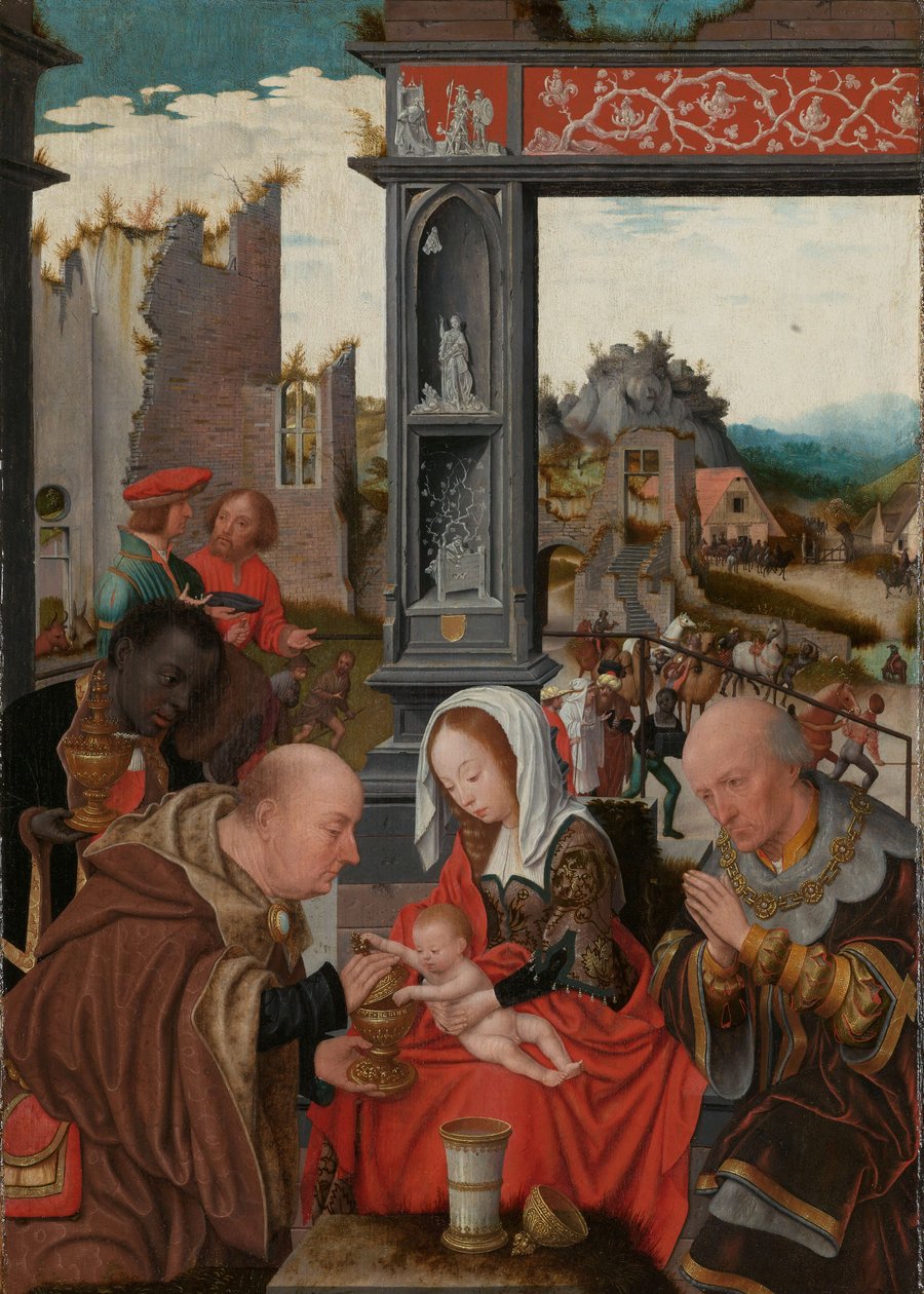 The Adoration of the Magi, c.1520-5 (olja på panel) av Jan Mostaert