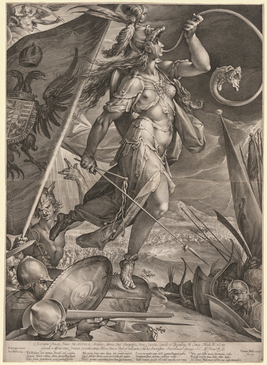 Bellona leder kejsarens arméer mot turkarna, 1600. av Jan Muller
