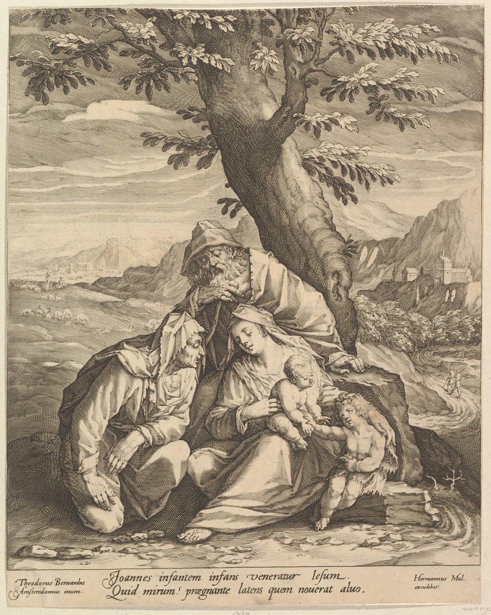 Helig familj med St. Elizabeth & St. John the Baptist, 1588. av Jan Muller