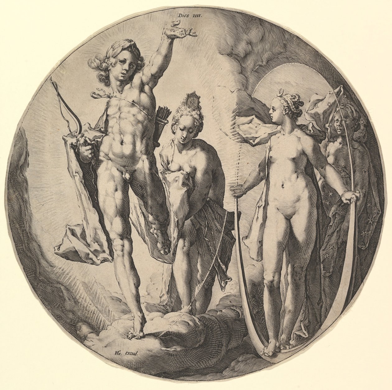 The Fourth Day Dies IV, från serien The Creation of the World, ca. 1596. av Jan Muller