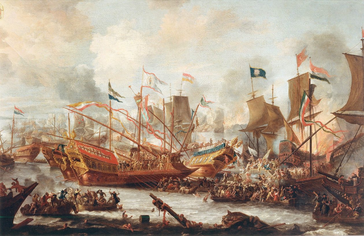 Slaget vid Lepanto, 1671. av Jan Peeters the Elder