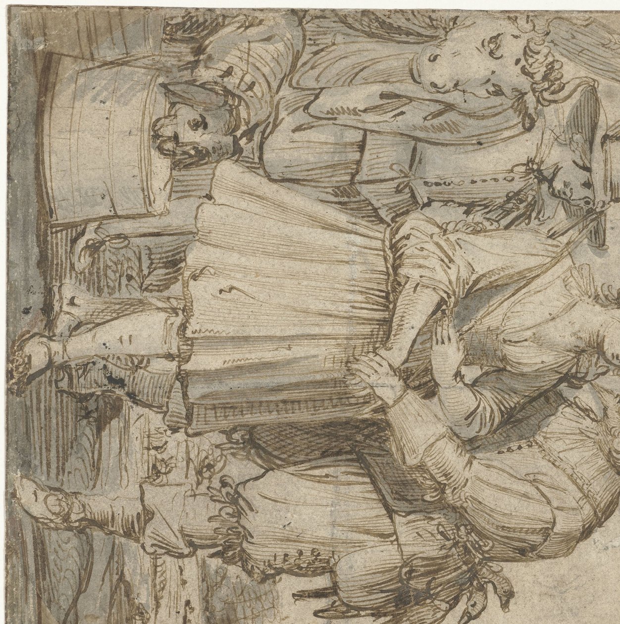 Åldrig jägare och en ung kvinna av Jan Philipsz. van Bouckhorst