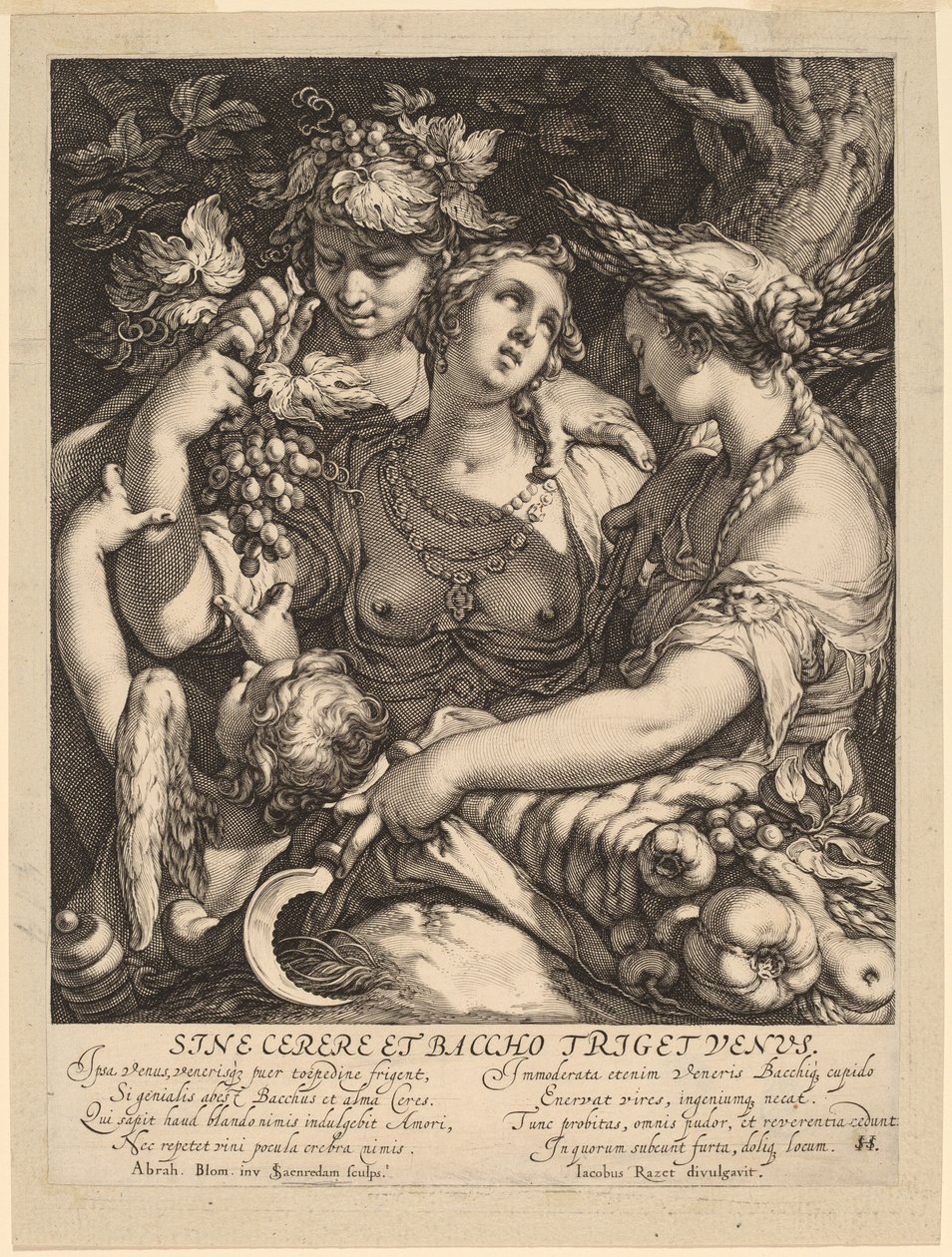 Venus fryser utan Ceres och Bacchus av Jan Pietersz Saenredam, after Abraham Bloemaert