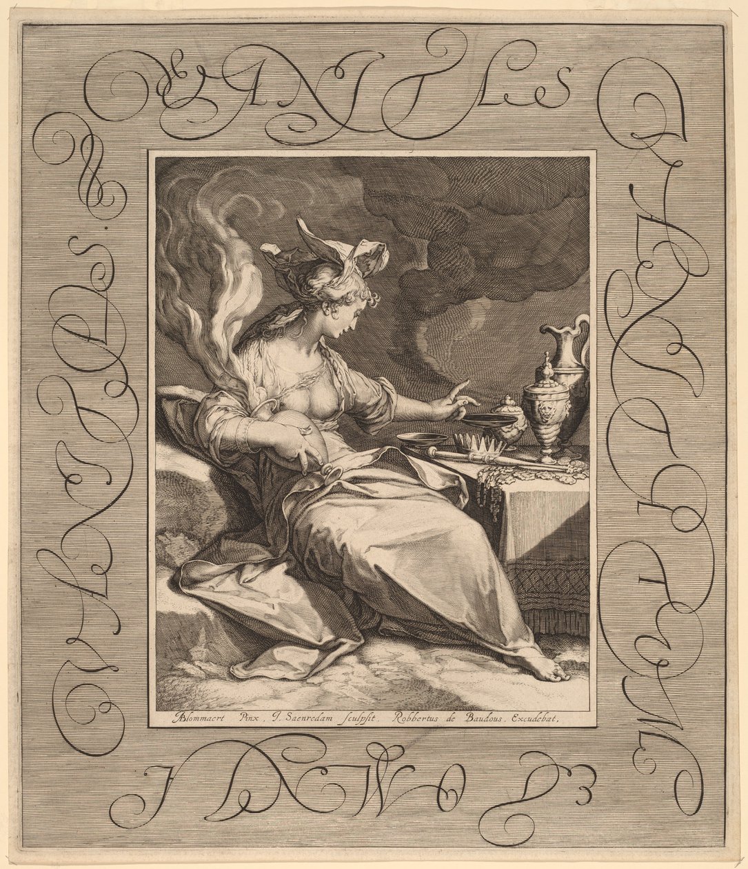Fåfängas fåfänga, allt är fåfänga av Jan Pietersz Saenredam, after Abraham Bloemaert