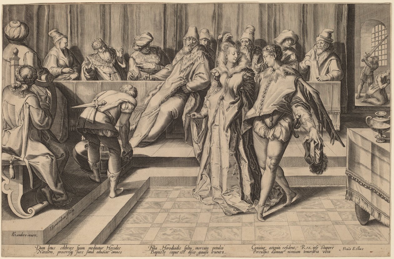 Salome dansar före Herodes av Jan Pietersz Saenredam, after Karel van Mander I