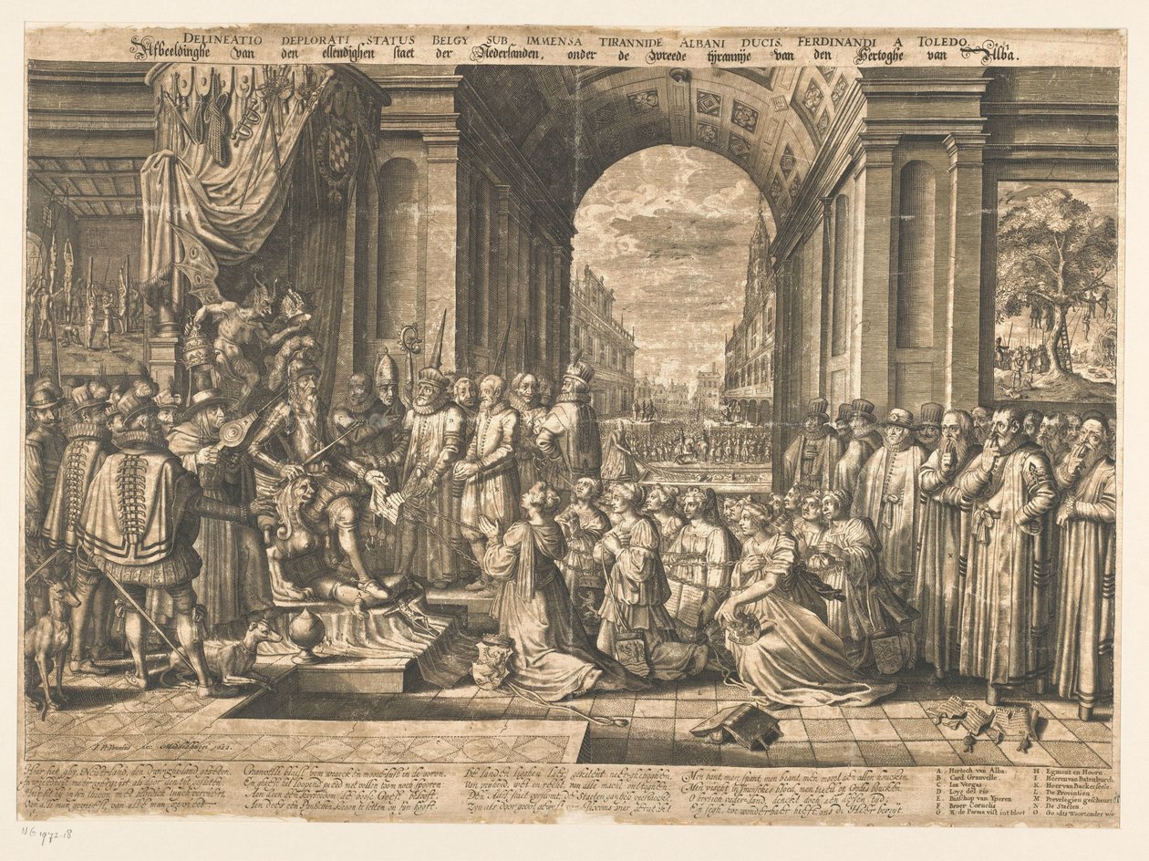 Skildring av den eländiga staten Nederländerna, under hertigen av Albas grymma tyranni av Jan Pietersz. van de Venne