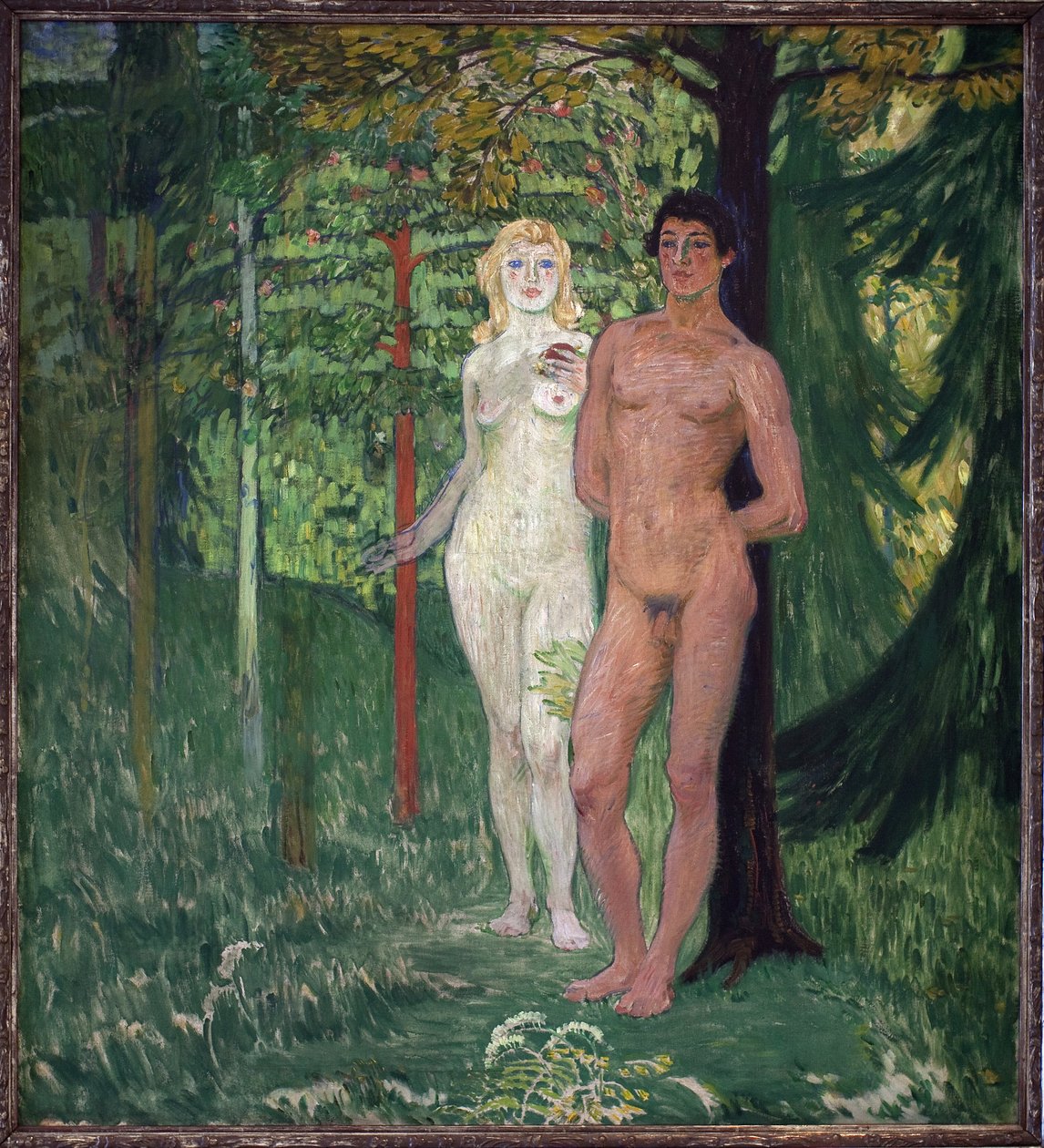 Adam och Eva. Målning av Jan Preisler (1872-1918), Olja på duk av Jan Preisler