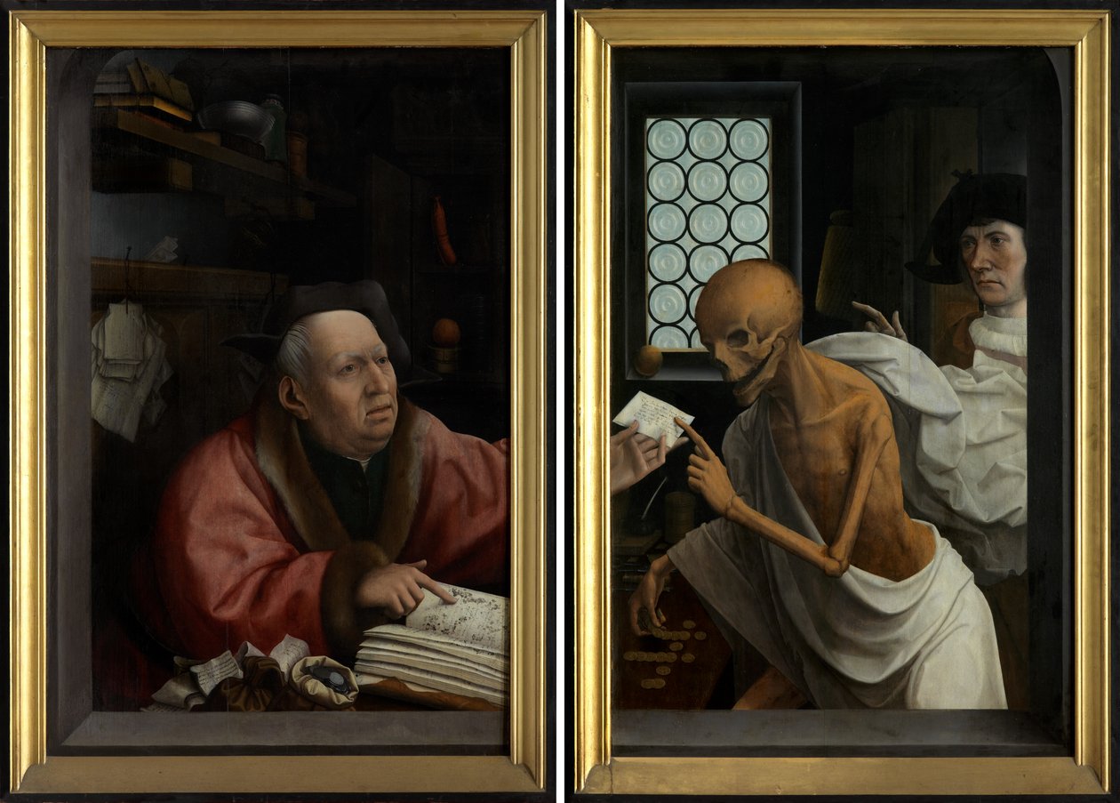 Death and the Miser, ca 1515-21 (olja på panel) av Jan Provoost
