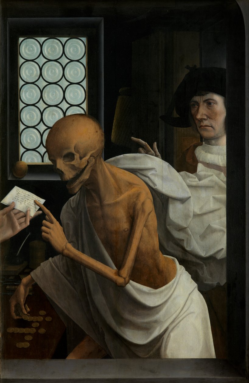 Detalj av Death and the Miser, c.1515-21 (olja på panel) av Jan Provoost