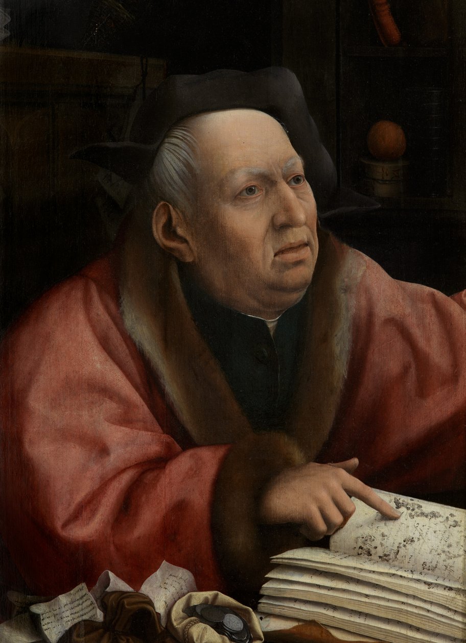 Detaljen av döden och Miser, c.1515-21 (olja på panelen) av Jan Provoost