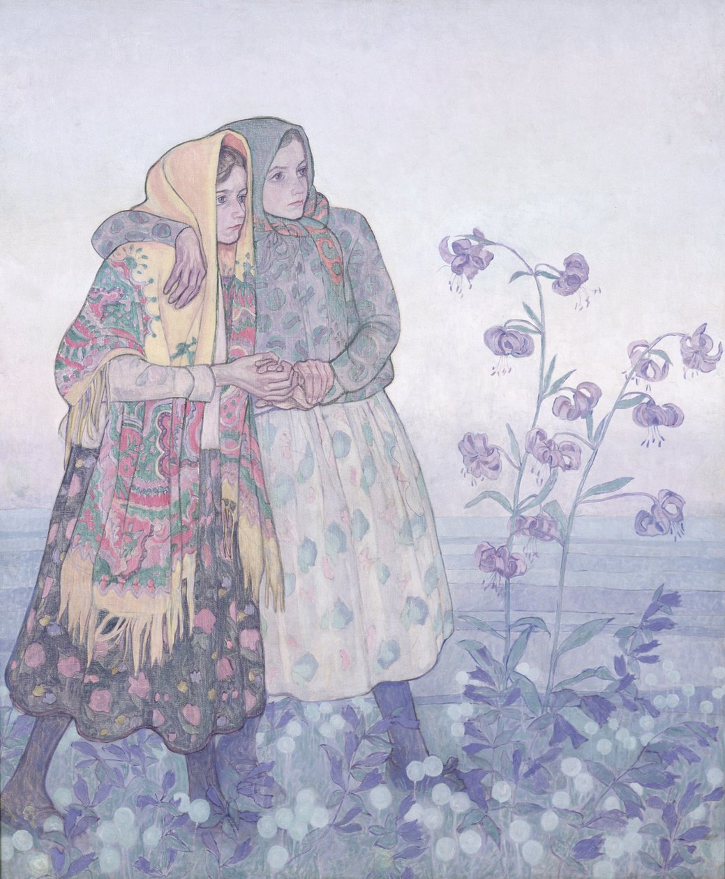 Procession av polska höglandskvinnor, ca 1910 (tempera på duk) av Jan Rembowski
