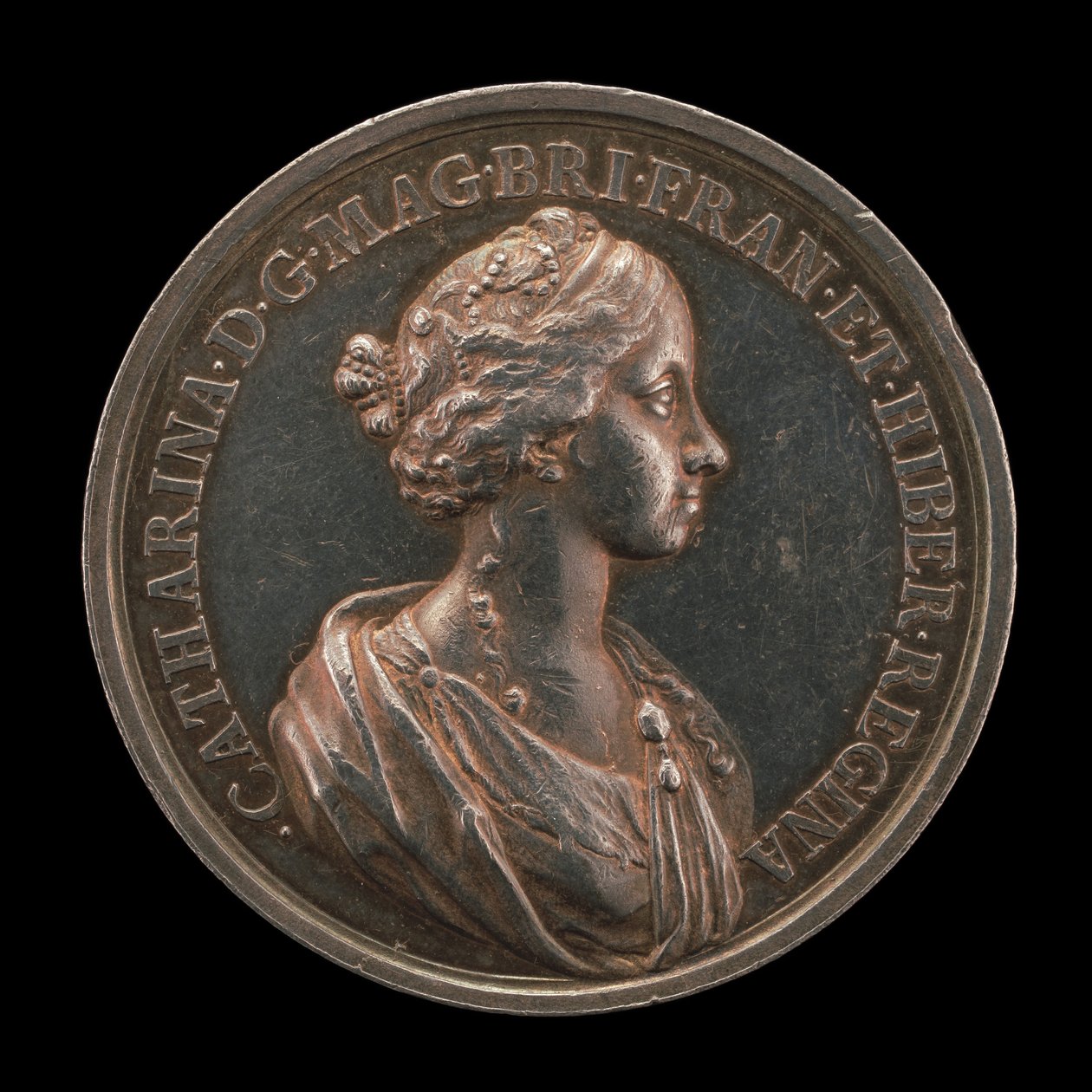 Katarina av Braganza, 1638-1705, hustru till Karl II, kung av England, 1662 [omvänd], 1662. av Jan Roettiers