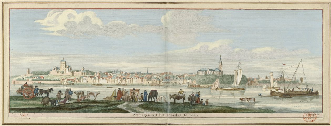 Utsikt över Nijmegen från norr Nymegen sett från norr (titel på objekt) av Jan Ruyter