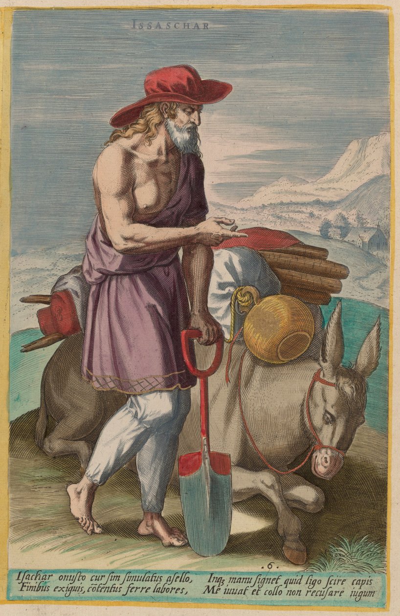 Issaskar av Jan Sadeler I after Crispen van den Broecke