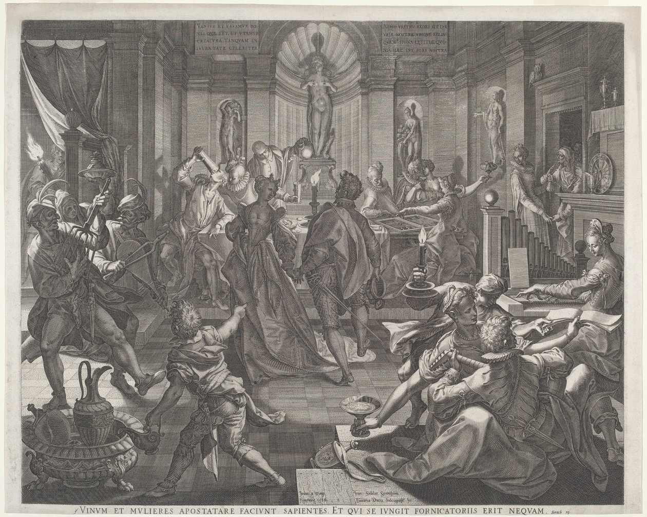 Ett nöjeshus av Jan Sadeler I, after Joos van Winghe