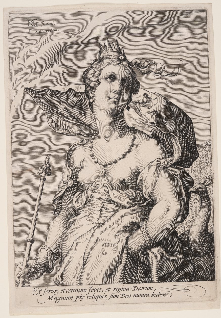 Juno, från Tre gudinnor av Jan Saenredam