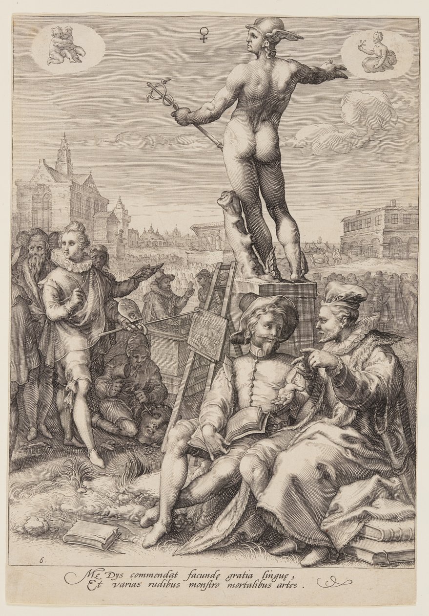 Mercury Presiding over the Arts, från Sju planetgudar av Jan Saenredam