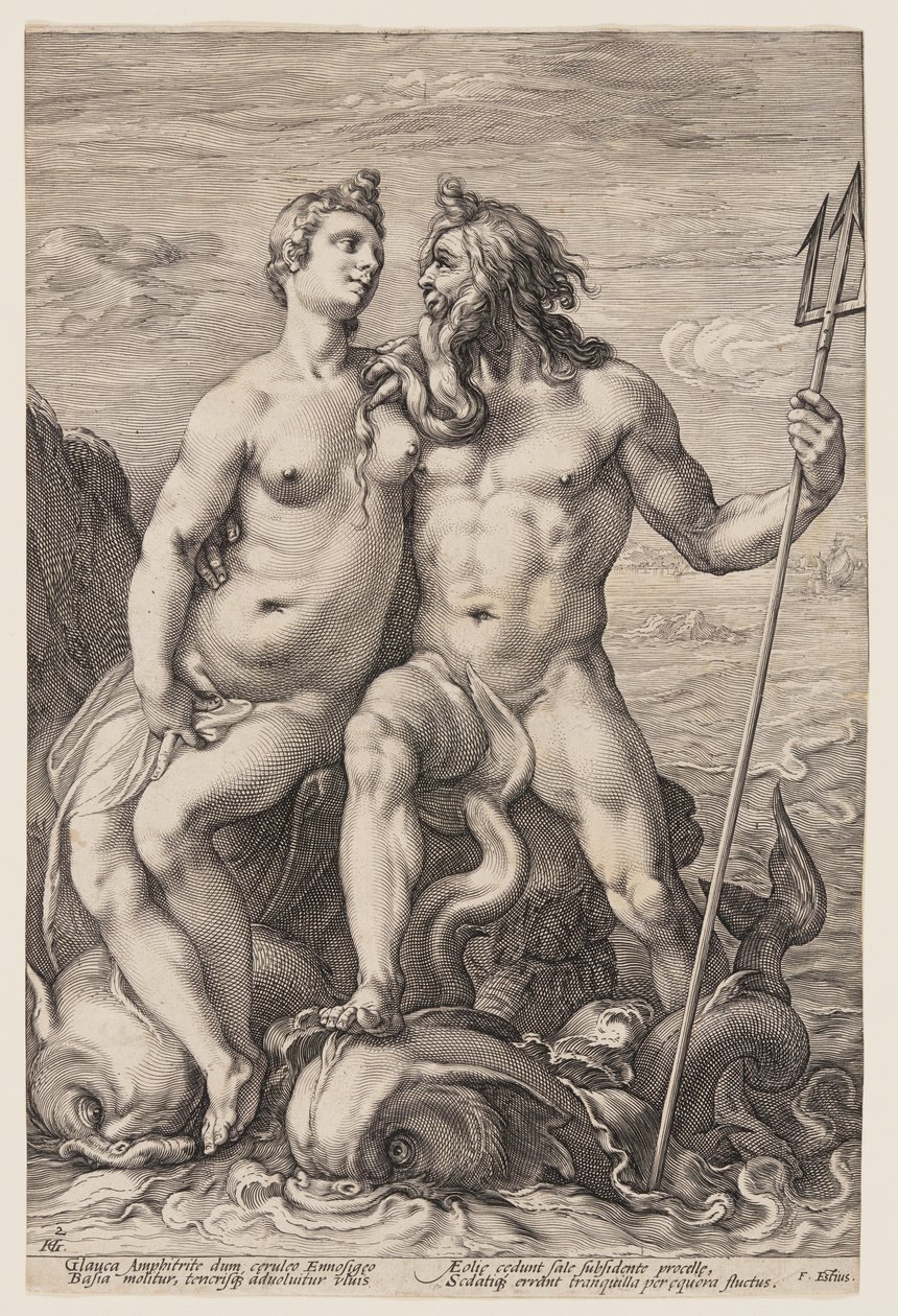 Neptunus och Amphitrite, från Tre parade gudar och gudinnor av Jan Saenredam