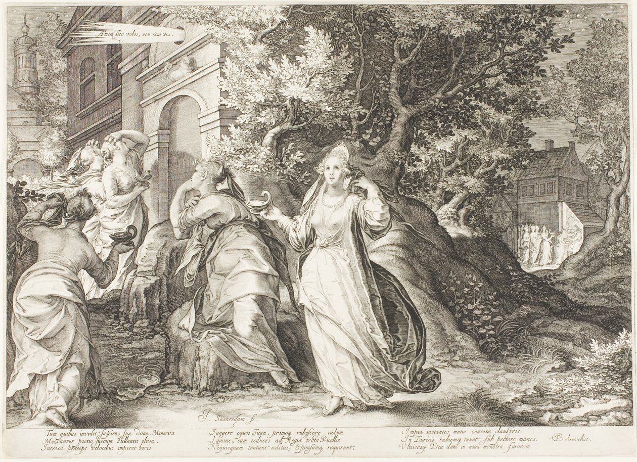Tallrik fem, från Five Wise and Five Foolish Virgins av Jan Saenredam